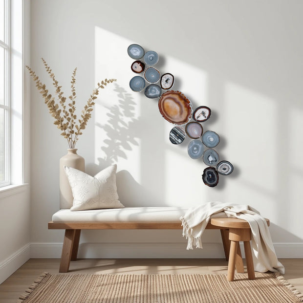 Ember Driftwood Agate Wall Art Set – 17 Piece | DIY Installation No. 2