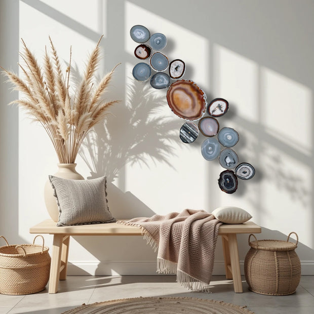 Ember Driftwood Agate Wall Art Set – 17 Piece | DIY Installation No. 2