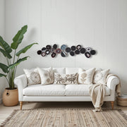 Monochrome Eclipse Agate Wall Art Set – 25 Piece | DIY Installation