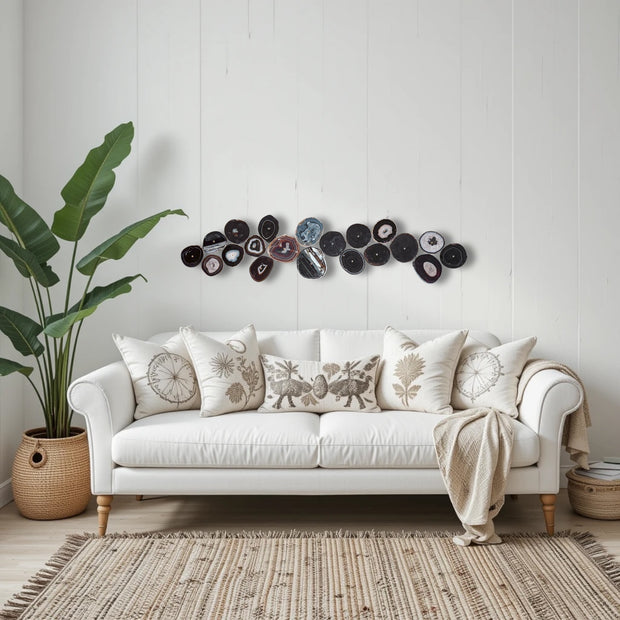 Monochrome Eclipse Agate Wall Art Set – 25 Piece | DIY Installation