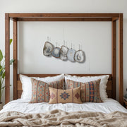 Umber Drift Agate Wall Art Set of 5 – Handcrafted Boho Wall Hanging