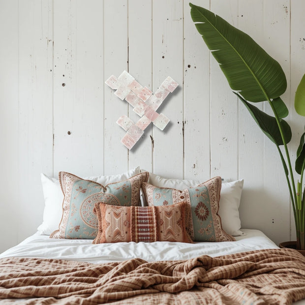 Blush Terra – 16-Piece Rose Quartz Wall Art Set