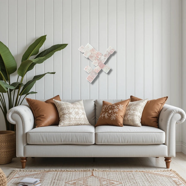 Blush Terra – 16-Piece Rose Quartz Wall Art Set