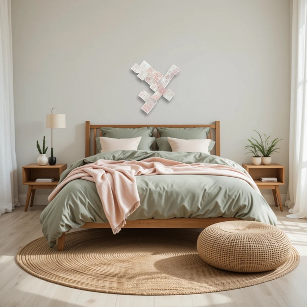 Blush Terra – 16-Piece Rose Quartz Wall Art Set