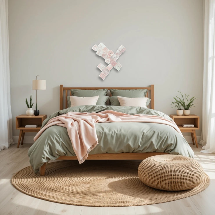 Blush Terra – 16-Piece Rose Quartz Wall Art Set