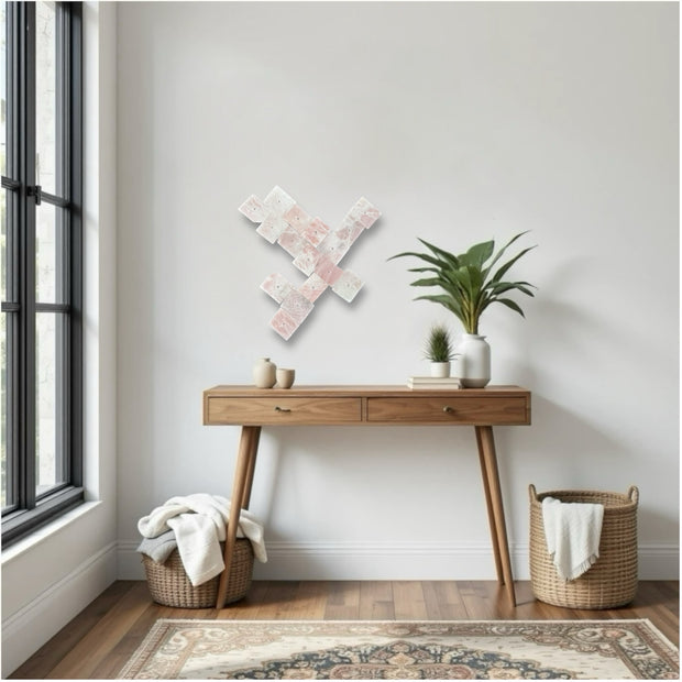 Blush Terra – 16-Piece Rose Quartz Wall Art Set
