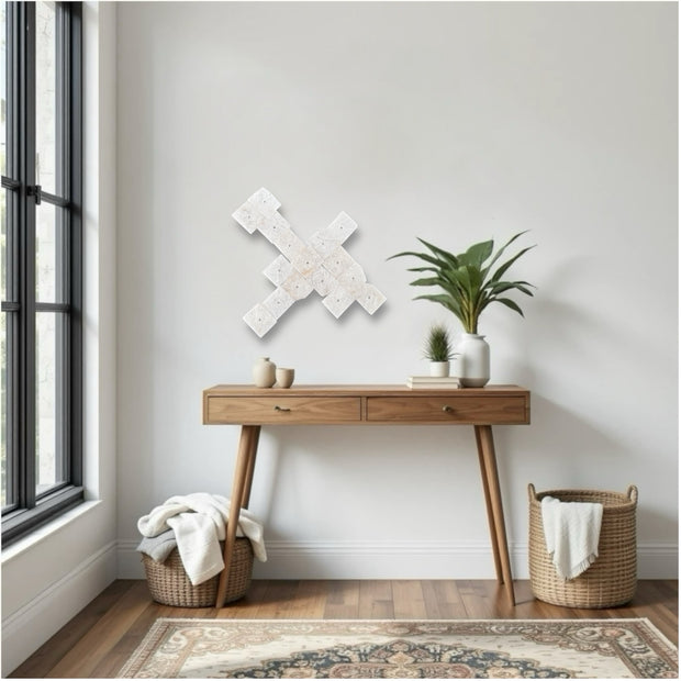 Serenity Grid – 16-Piece White Quartz Wall Art Set