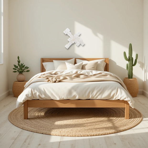 Serenity Grid – 16-Piece White Quartz Wall Art Set