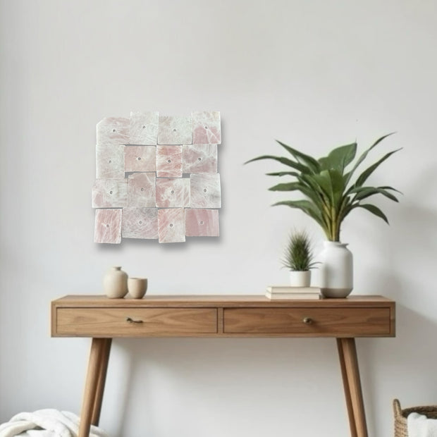 Blush Terra – 16-Piece Rose Quartz Wall Art Set