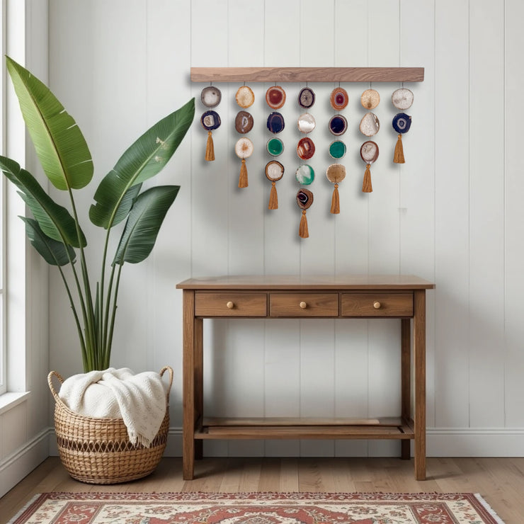 Southwest Boho Uma Agate Wall Hanging (36 Inch) – Handcrafted Boho Wall Décor
