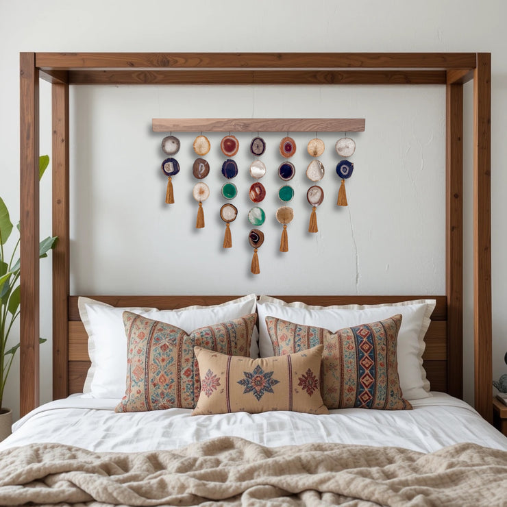 Southwest Boho Uma Agate Wall Hanging (36 Inch) – Handcrafted Boho Wall Décor