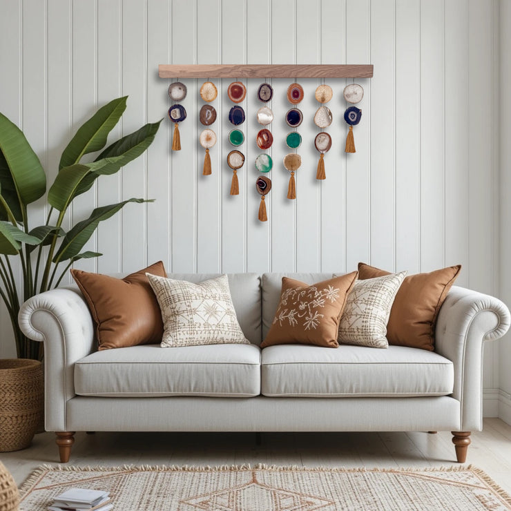 Southwest Boho Uma Agate Wall Hanging (36 Inch) – Handcrafted Boho Wall Décor