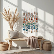 Natural, Amber, Green & Teal Agate Garland – Rosie Boho Wall Hanging (Batch No. 1)
