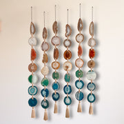 Natural, Amber, Green & Teal Agate Garland – Rosie Boho Wall Hanging (Batch No. 1)
