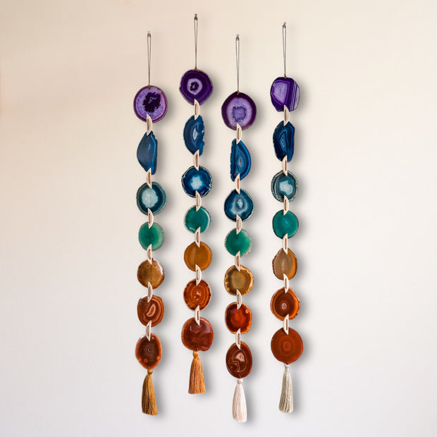 Chakra Rainbow Agate Garland – Boho Wall Hanging (Batch No. 1)