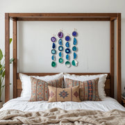 Purple, Teal & Green Agate Garland – Indigo Glam Boho Wall Hanging (Batch No. 1)