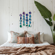 Purple, Teal & Green Agate Garland – Indigo Glam Boho Wall Hanging (Batch No. 1)