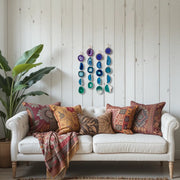 Purple, Teal & Green Agate Garland – Indigo Glam Boho Wall Hanging (Batch No. 1)