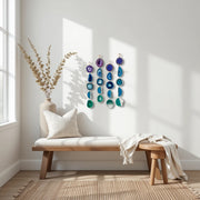 Purple, Teal & Green Agate Garland – Indigo Glam Boho Wall Hanging (Batch No. 1)