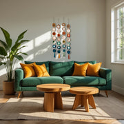 Natural, Amber, Green & Teal Agate Garland – Rosie Boho Wall Hanging (Batch No. 2)