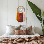 Sunset Ombre Agate Dreamer – Handcrafted Boho Wall Hanging (No. 1)