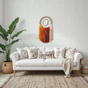 Sunset Ombre Agate Dreamer – Handcrafted Boho Wall Hanging (No. 1)
