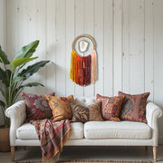 Sunset Ombre Agate Dreamer – Handcrafted Boho Wall Hanging (No. 1)