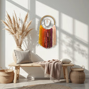 Sunset Ombre Agate Dreamer – Handcrafted Boho Wall Hanging (No. 1)