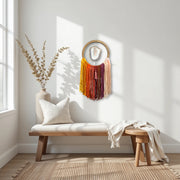 Sunset Ombre Agate Dreamer – Handcrafted Boho Wall Hanging (No. 1)