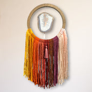 Sunset Ombre Agate Dreamer – Handcrafted Boho Wall Hanging (No. 1)