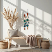 Natural, Amber, Green & Teal Agate Garland – Rosie Boho Wall Hanging (5-Geodes)