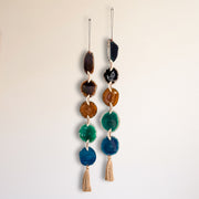 Brown, Green & Teal Agate Garland – Jackson Boho Wall Hanging (5-Geodes)