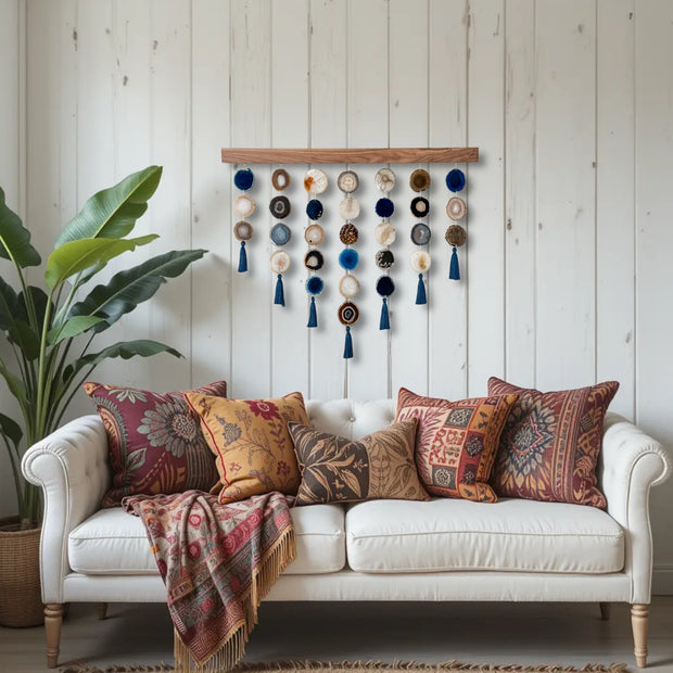 Custom Uma Agate Wall Hanging – Boho Crystal Wall Art You Design