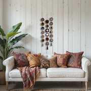 Dark Brown & Gray Agate Garland - Moody Ember Boho Wall Hanging