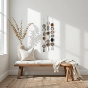 Natural, Gray & Cream Agate Garland – Umber Boho Wall Hanging (Batch No. 2)