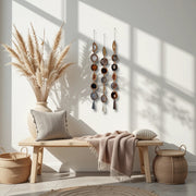 Natural, Gray & Cream Agate Garland – Moody Umber Boho Wall Hanging (Batch No. 3)
