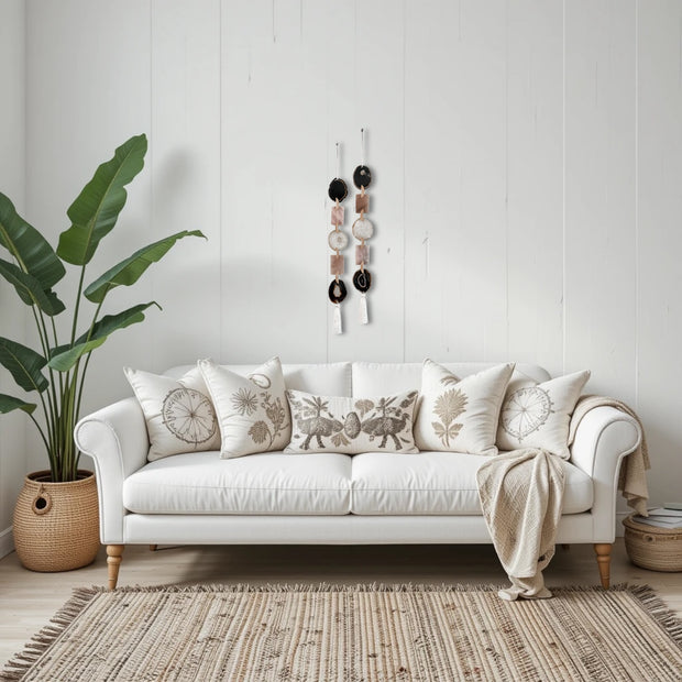 White, Black & Blush – Moody Blush Agate Garland Wall Hanging