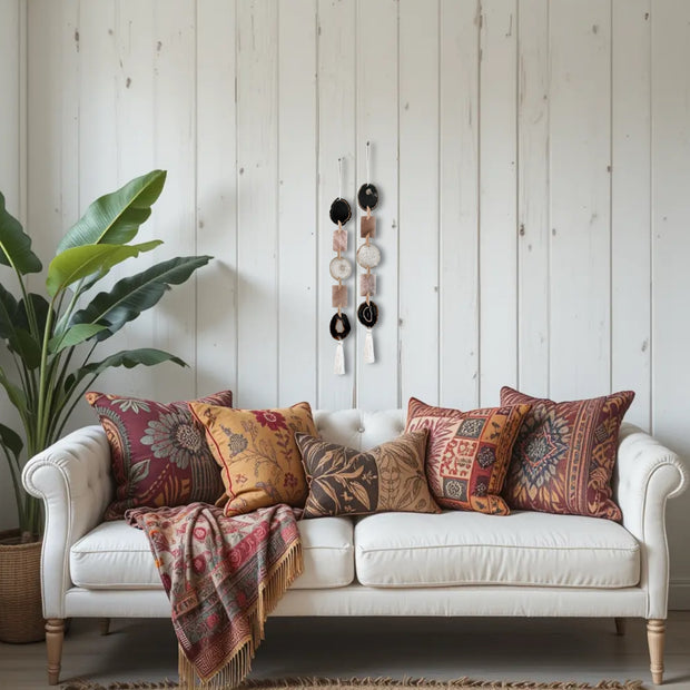 White, Black & Blush – Moody Blush Agate Garland Wall Hanging