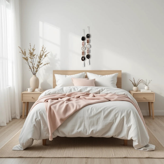 White, Black & Blush – Moody Blush Agate Garland Wall Hanging