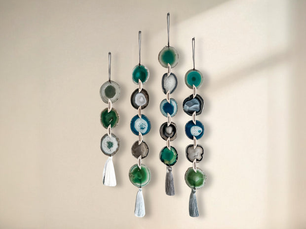 Custom Agate Wall Hanging – Boho Crystal Wall Art You Design (Multiple Sizes)
