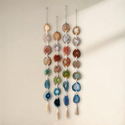 Rosie Natural, Amber, Green & Teal Agate Wall Hanging – Handcrafted Boho Garland (Multiple Sizes)
