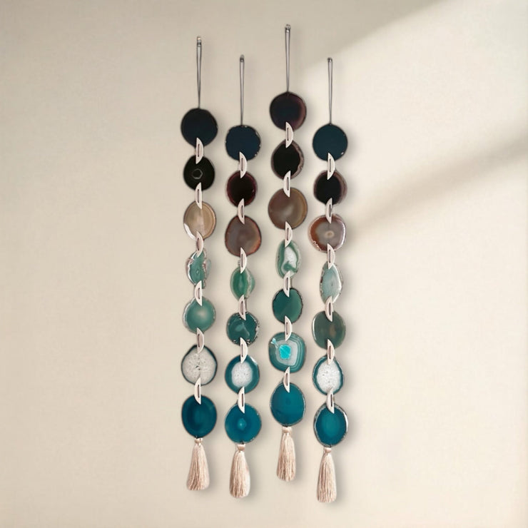 Jackson Brown, Green & Teal Agate Wall Hanging – Handcrafted Boho Garland (Multiple Sizes)