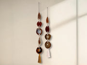 Fall Boho Set No. 3 – Rust & Amber Agate Wall Hanging Pair with Silk Tassels