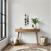Set of 2 Gray-Blue White & Brown Agate Wall Hanging - Driftwood Ember Boho Garland