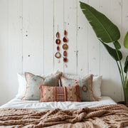 Fall Boho Set No. 1 – Handcrafted Agate Wall Hanging Pair with Rustic Brass Bells