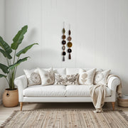 Fall Boho Set No. 2 – Moody Agate Wall Hanging Pair with Gray & Brown Tassels