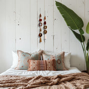 Fall Boho Set No. 3 – Rust & Amber Agate Wall Hanging Pair with Silk Tassels