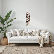 Fall Boho Set No. 3 – Rust & Amber Agate Wall Hanging Pair with Silk Tassels