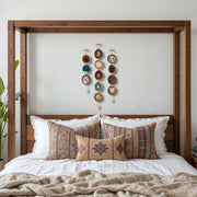 Set of 3 Boho Harvest Agate Wall Hangings - Handcrafted with Rustic Bells
