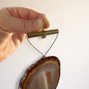Set of 3 Boho Harvest Agate Wall Hangings - Handcrafted with Rustic Bells